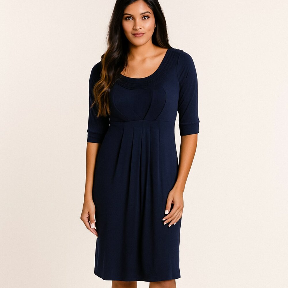 *Lush Navy 3/4 Sleeve Dress